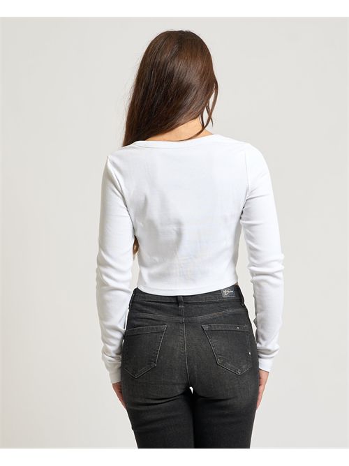Cardigan donna Calvin Klein in cotone a costine corto CALVIN KLEIN | LV047C204GYAA